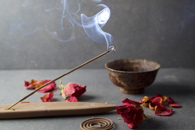 Mediums can ground by burning incense